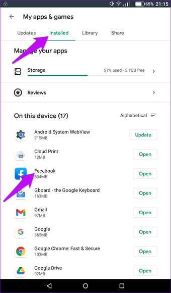Facebook Messenger Play Store
