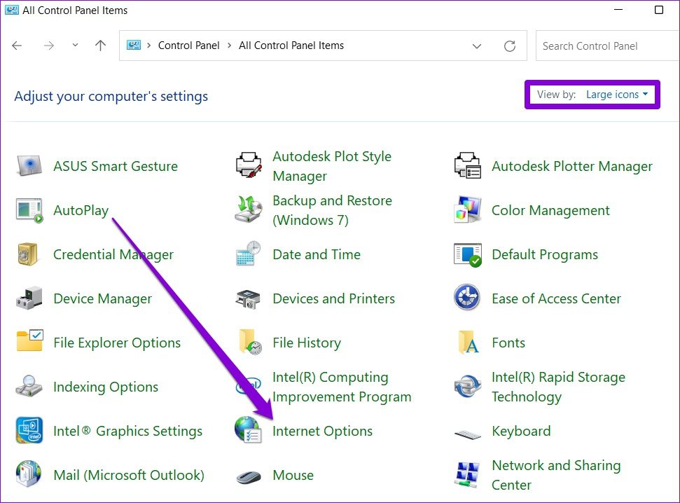 Internetoptionen in Windows