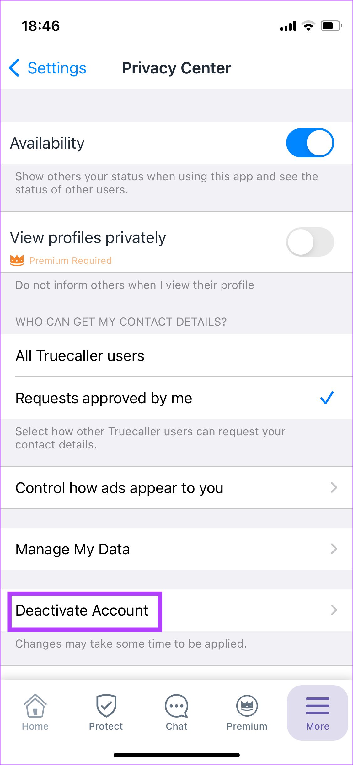 Truecaller deaktivieren