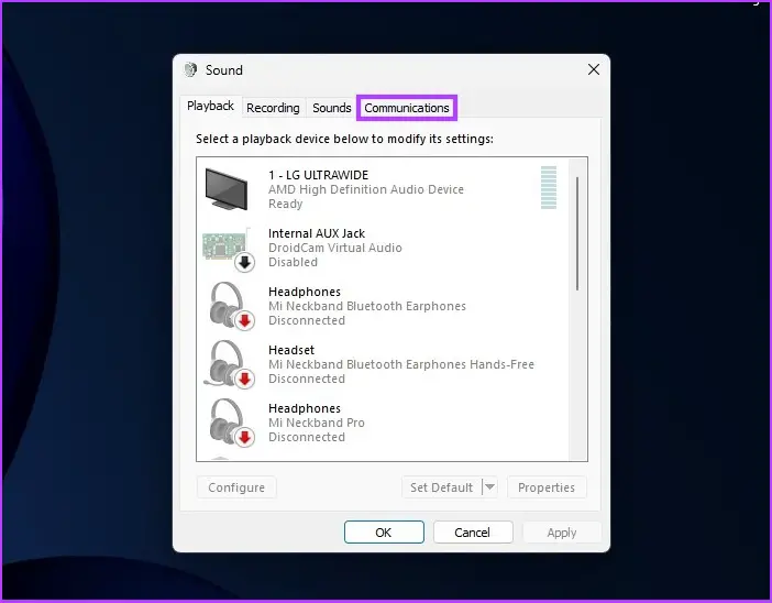 klicken Sie auf Kommunikation